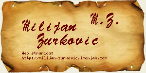 Milijan Zurković vizit kartica